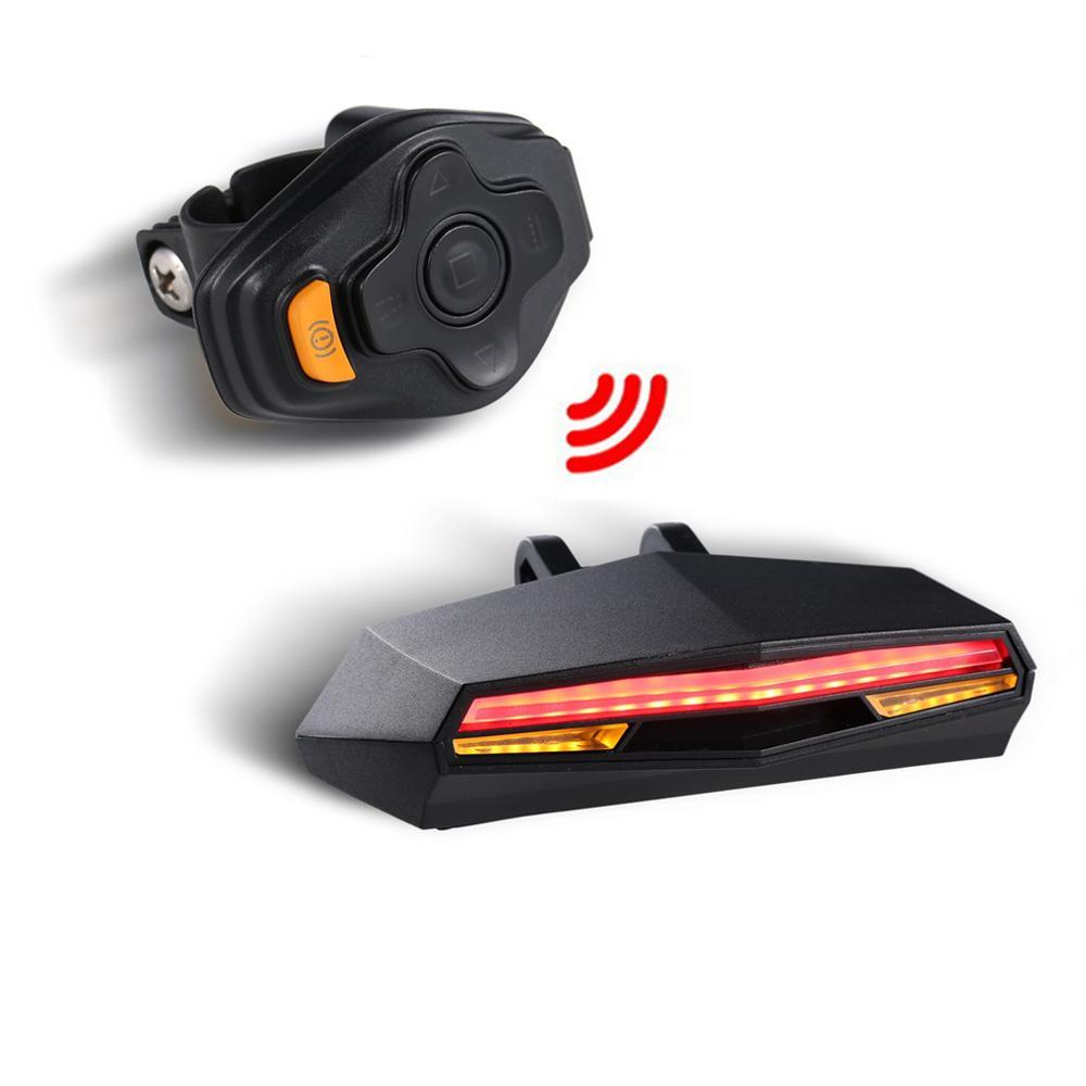 Smart Rear Bicycle Light and wireless remote control on a white background