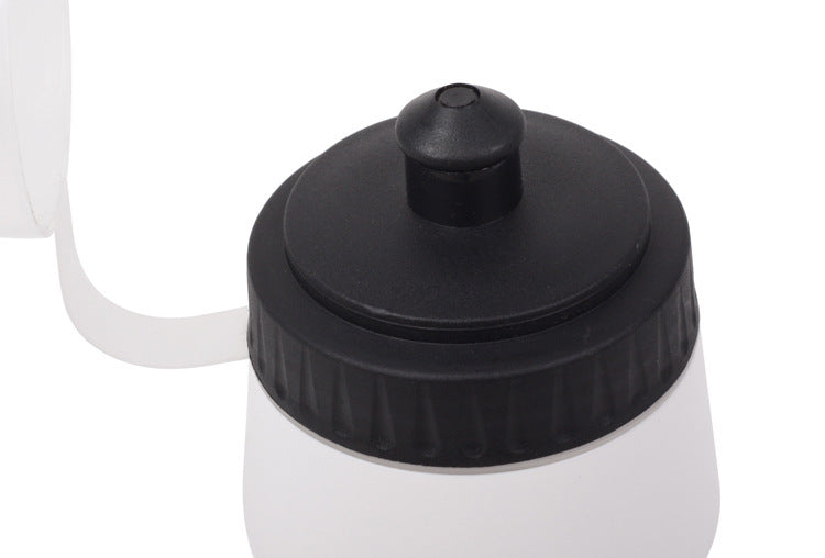 White 700 ml Bicycle Water Bottle with a black lid on a white background