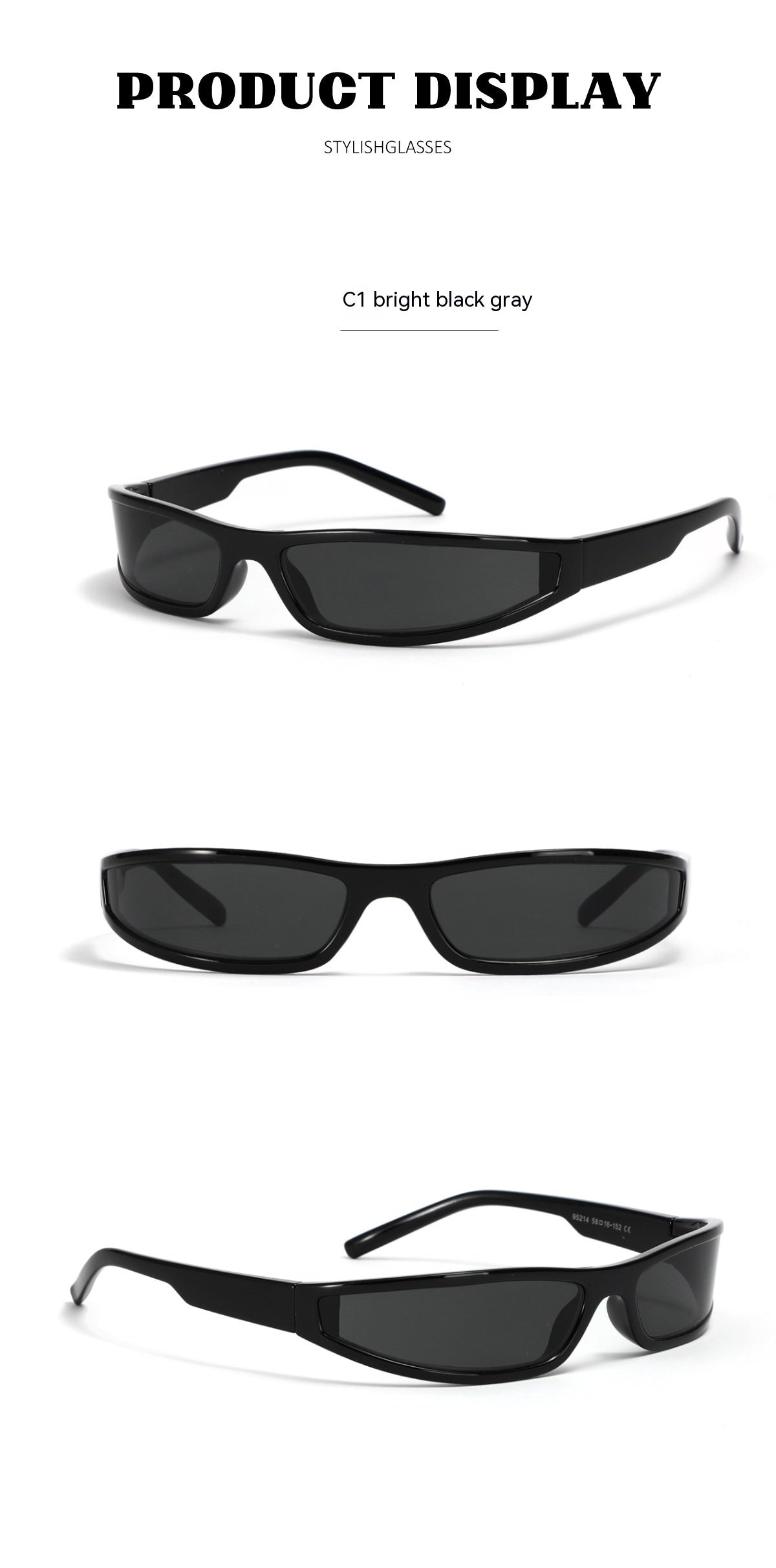 Three pairs of black cycling sunglasses displayed on a white background