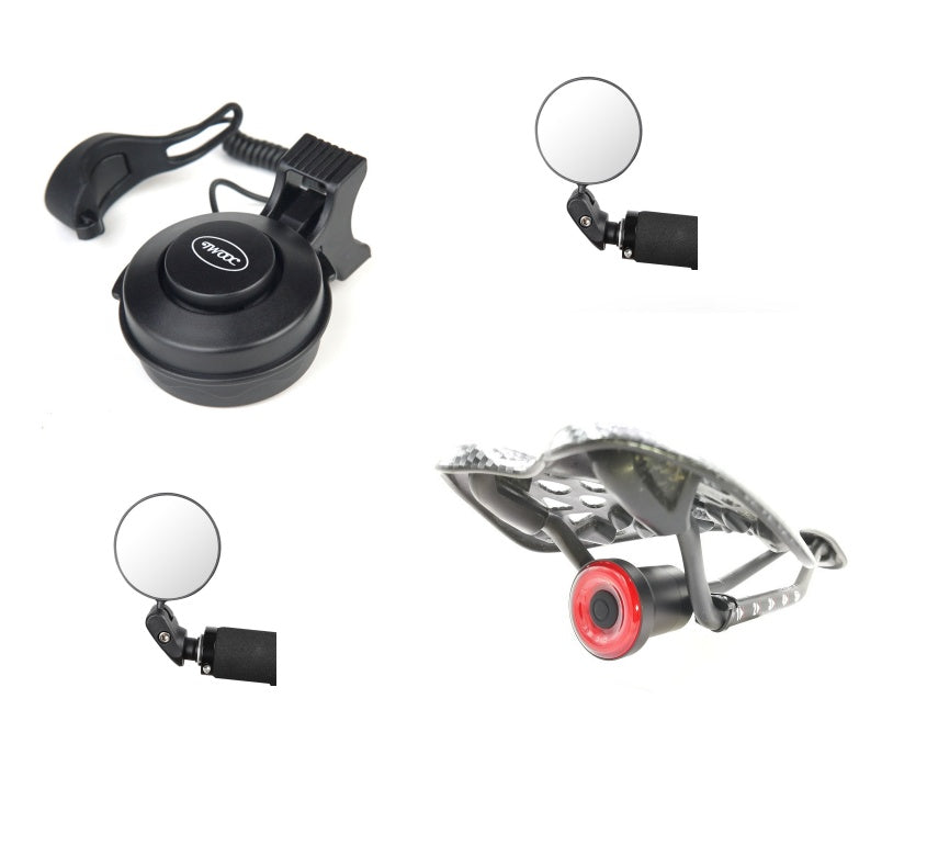 Timbre de bicicleta eléctrico (con luz y espejos opcionales)