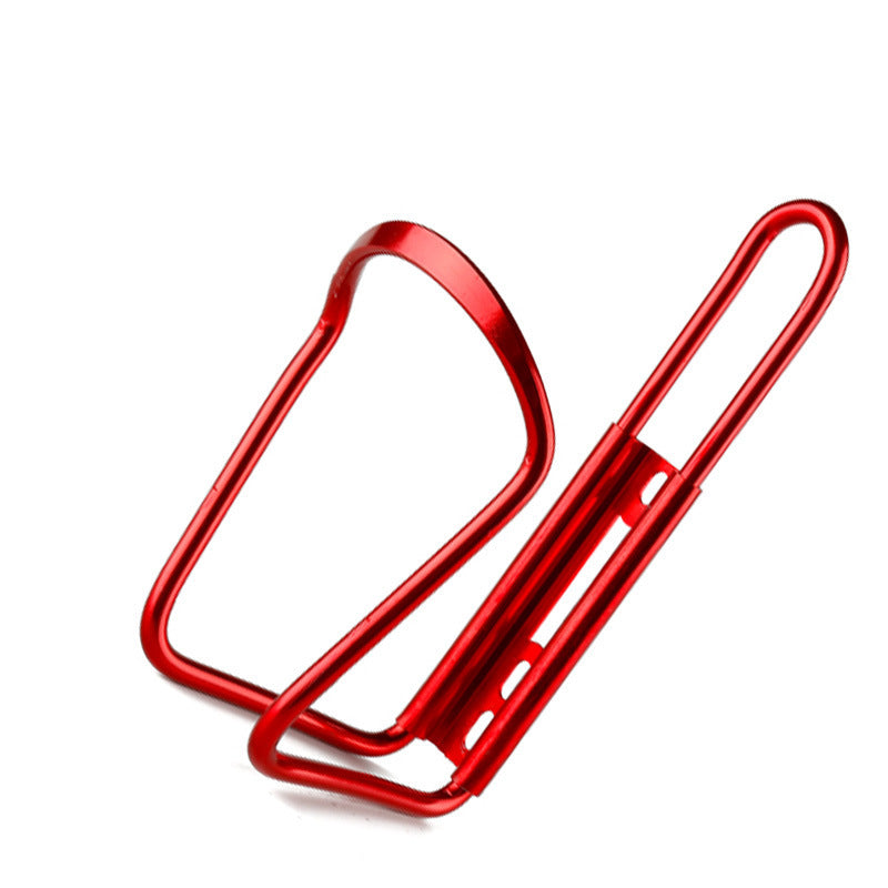 Red aluminium bottle cage on a white background