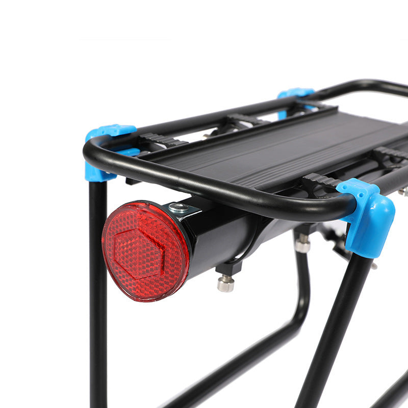 Bicycle rack with a red reflector on a white background