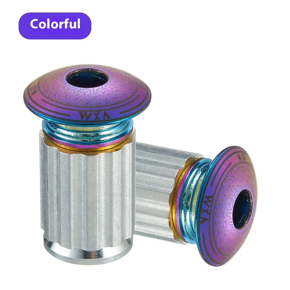 Multicolour aluminium alloy handlebar plugs with 'WXA' branding on a white background