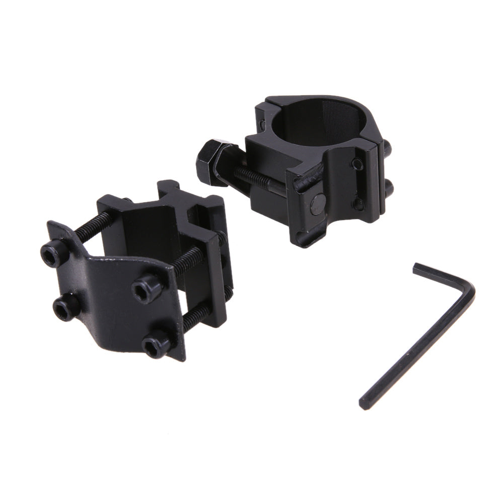 Bicycle Light Attachment Mount and a wrench on a white background