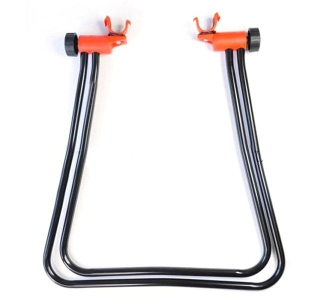 Bicycle_Repair_Stand with orange connectors on a white background