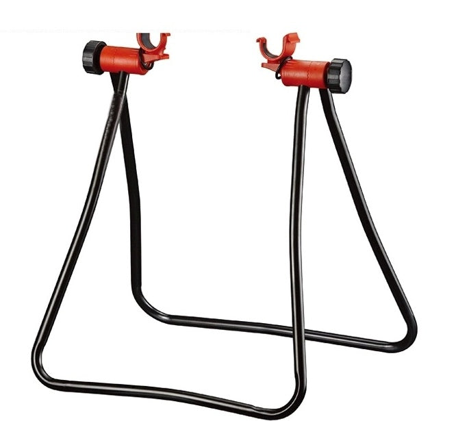 Orange and red Bicycle_Repair_Stand on a white background