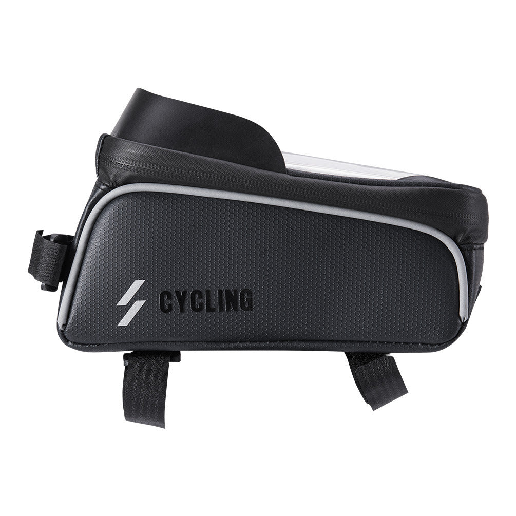 Black cycling bag with 'Cycling' text on a white background