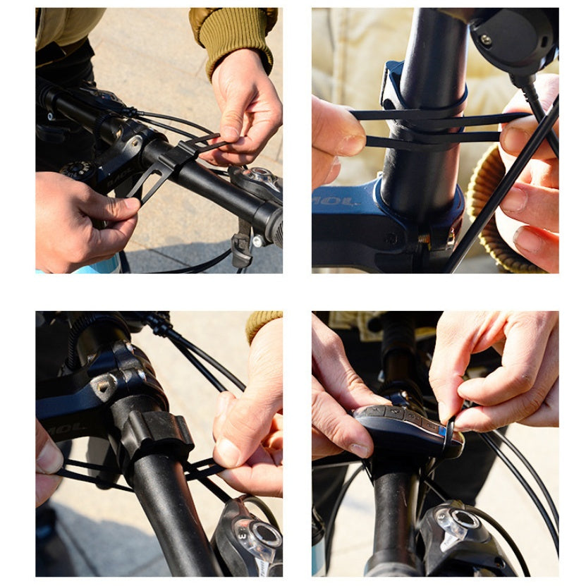 Step-by-step process of adjusting remote bicycle alarm control.