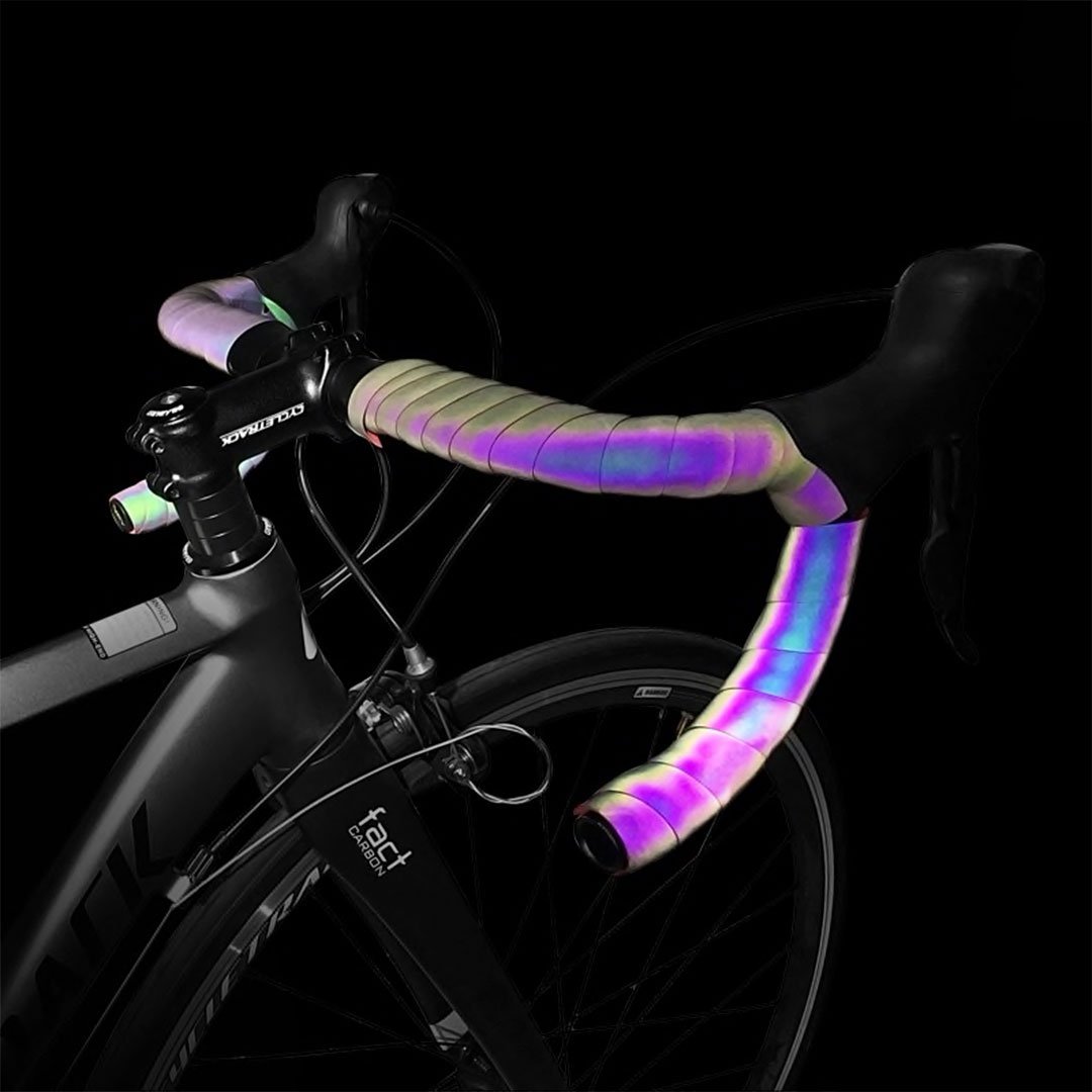 CX-85 Reflective Bicycle Handlebar Tape on a black background