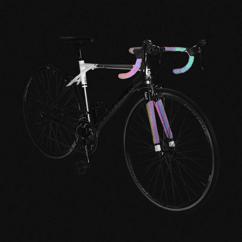 Bicycle with CX-85 Reflective Bicycle Handlebar Tape on a black background