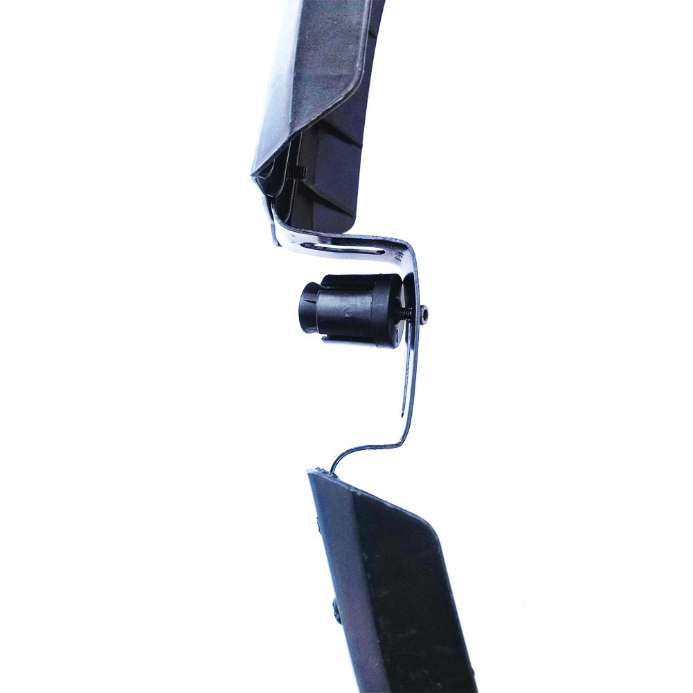 Close-up of a detachable mountain bicycle mudguard on a white background