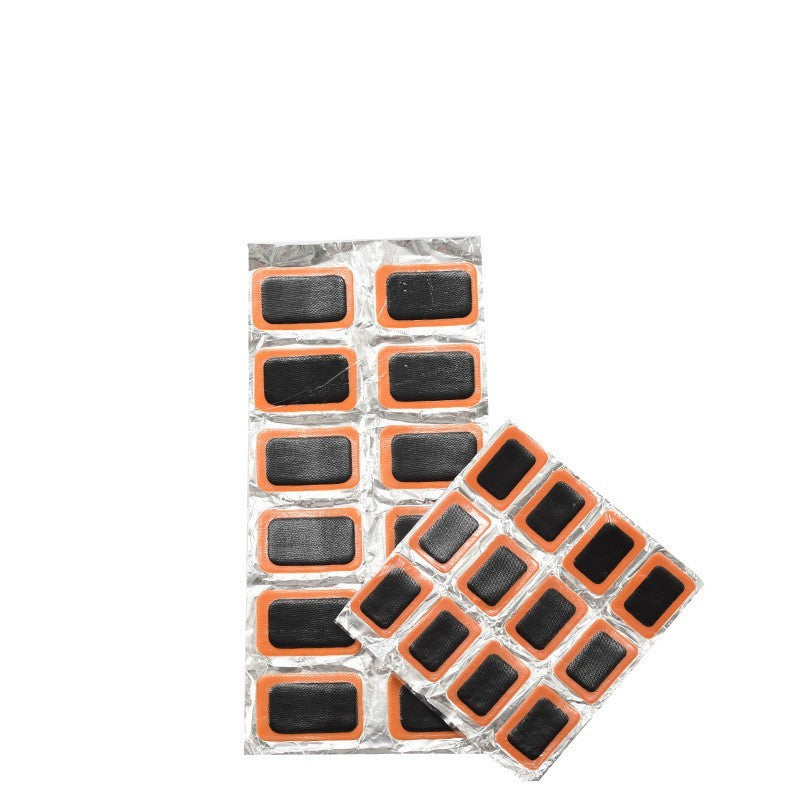 Packaged bicycle tube patches on a white background