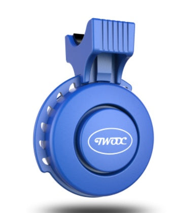 Blue TWOOC bike bell on a white background