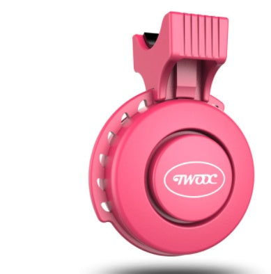 Pink electric bicycle bell with 'Twooc' branding on a white background