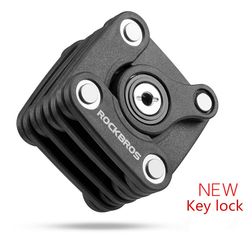 Black Extendable Bicycle Lock with 'RockBros' branding on a white background