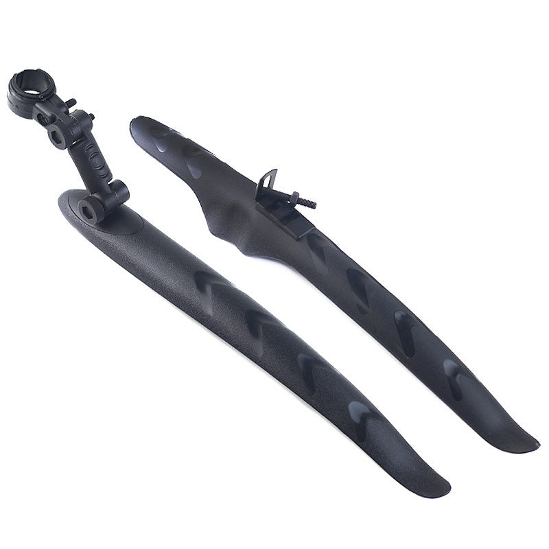 Black bicycle fenders on a white background