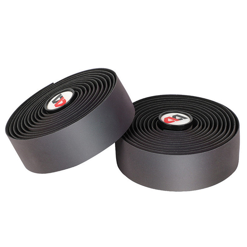 Two rolls of black Iridescent Reflective Bicycle Handlebar Tape on a white background