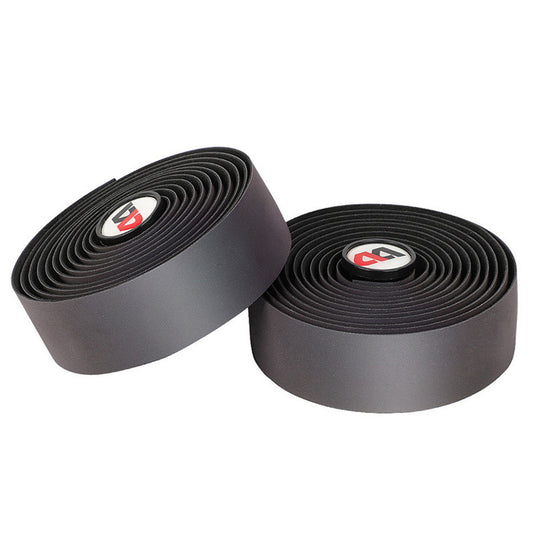 Two rolls of black Iridescent Reflective Bicycle Handlebar Tape on a white background