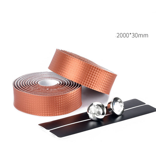 Two rolls of Non-slip Bicycle Handlebar Tape with silver bar plugs on a white background.