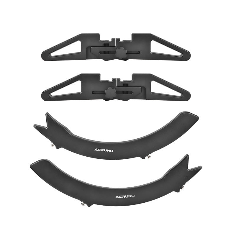 Component of a black bicycle wheel stand on a white background