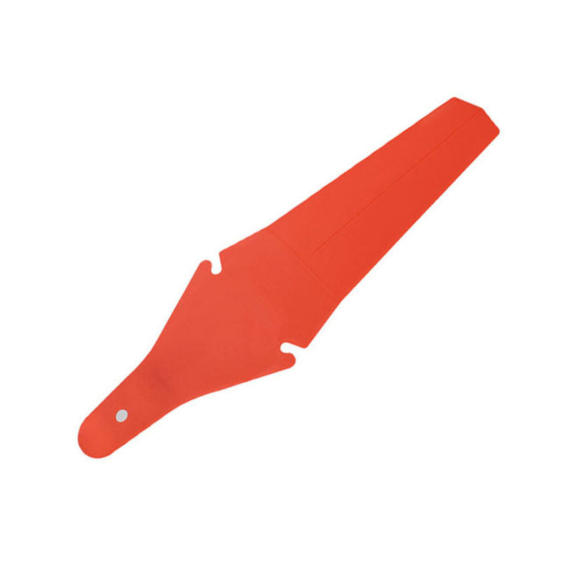Red snap-on rear bicycle mudguard on a white background