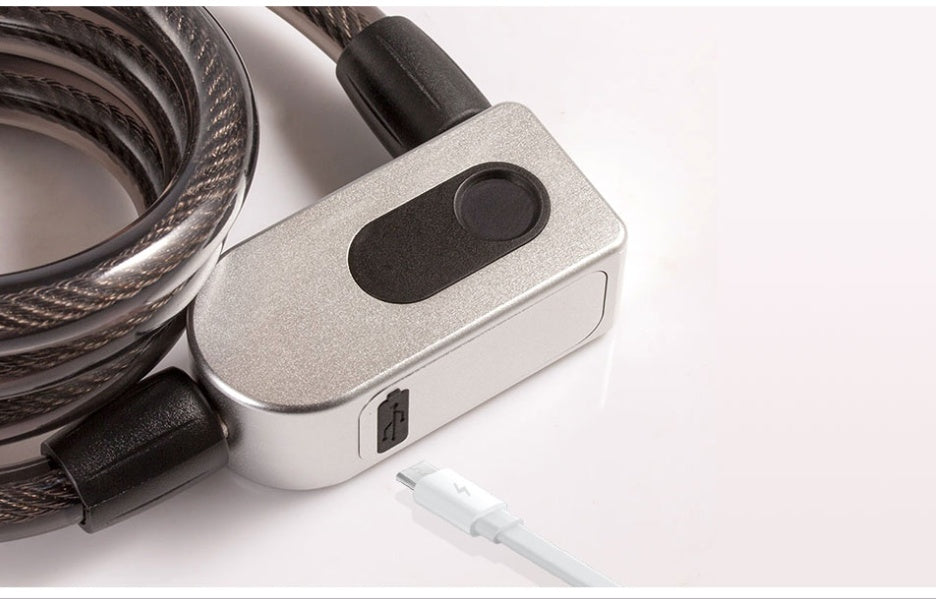 Close-up of a Rechargeable Smart Bicycle Lock on a white background