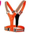 Ornge Reflective Cycling Vest With Rechargeable Light on a white background