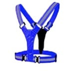 Blue Reflective Cycling Vest With Rechargeable Light on a white background