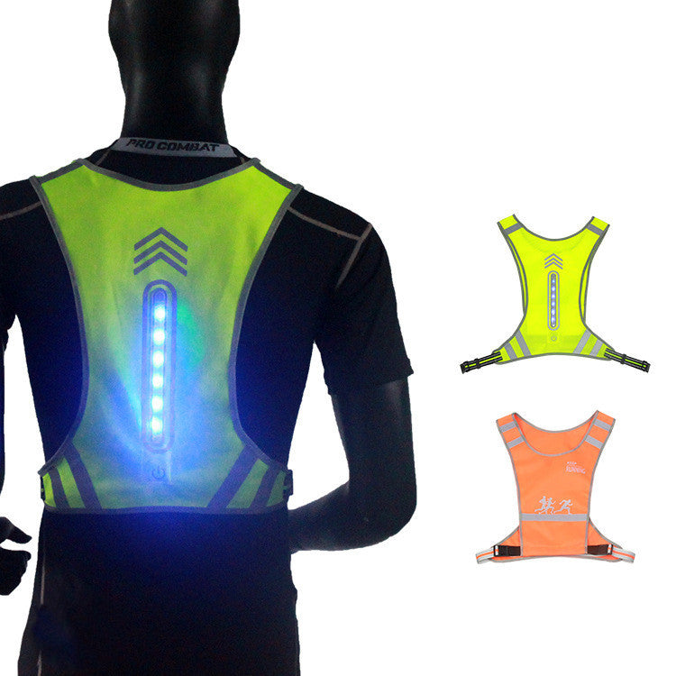 Reflective safety cycling vest on a mannequin, with inset images of additional vests.