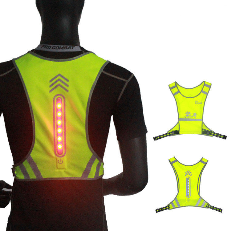 Reflective cycling safety vest, shown from multiple angles.