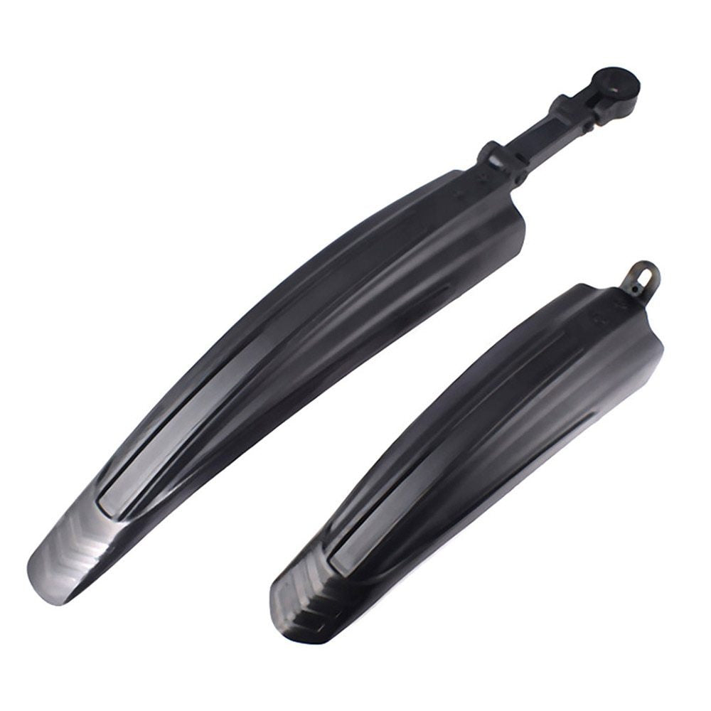 Pair of black Road Bicycle Mudguards on a white background