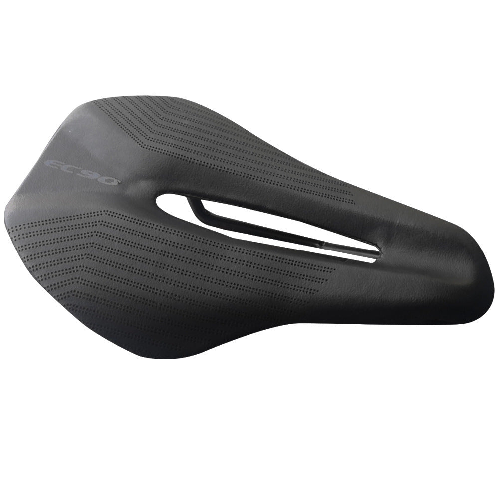 Black bicycle saddle on a white background