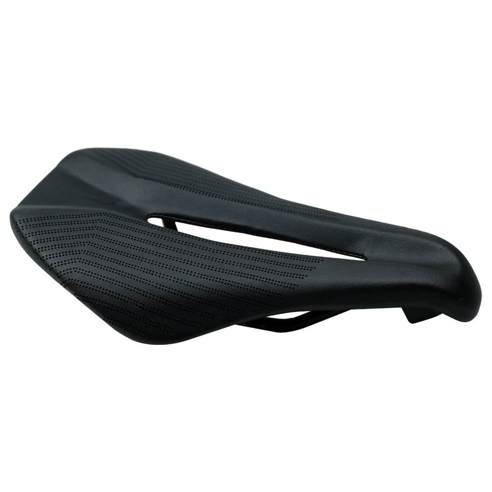 Black bicycle saddle on a white background