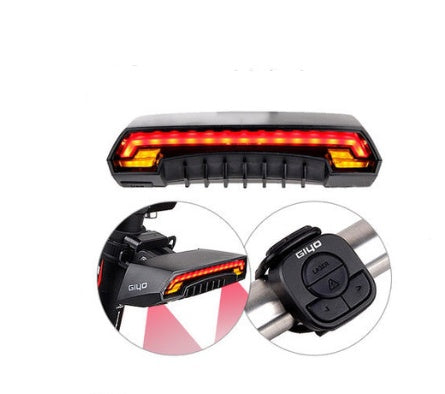 Bicycle tail light with close-up details on a white background