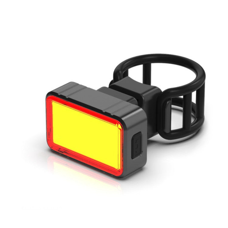 USB Smart Sensor Rear Bicycle Light with red and yellow light on a white background