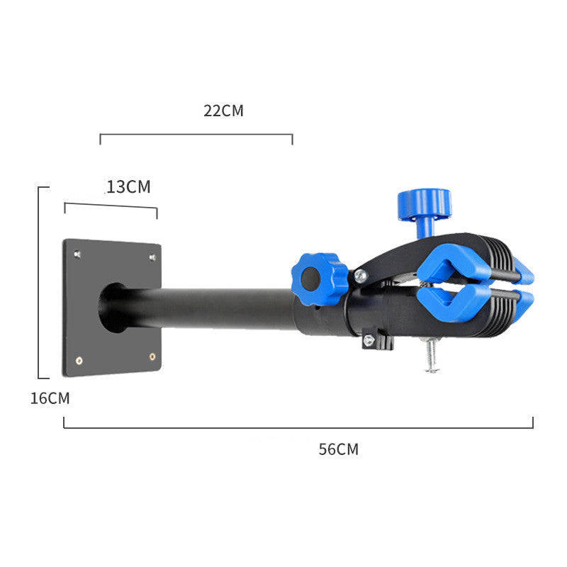 Wall-mounted Bicycle Maintenance/Storage Support with dimensions labeled on a white background