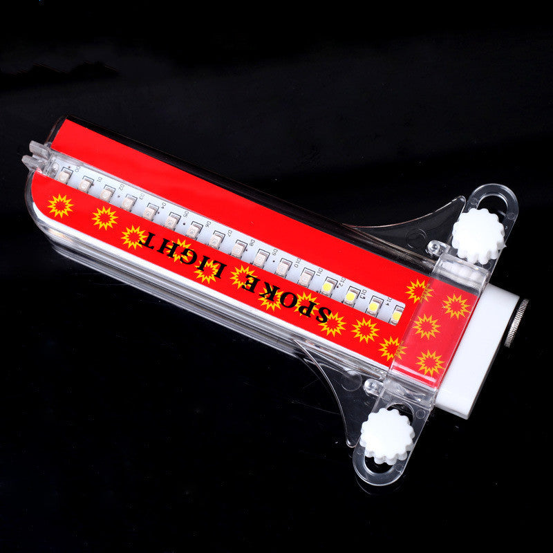 Waterproof 32-pattern LED Bicycle Spoke Light Strip with white text on a black background